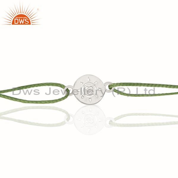 Handmade plain 925 silver designer adjustable macrame bracelet