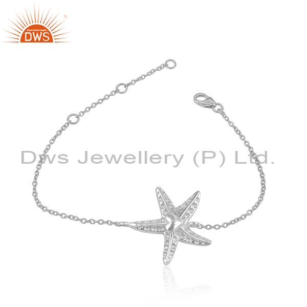 Star fish design 925 sterling fine silver chain bracelet jewelry