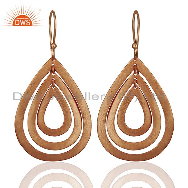 Handmade Rose Gold Plated Brass Fashion Dangle Earrings Manufacturers
