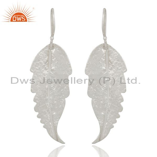Indian Handmade 925 Sterling Silver Leaf Designer Dangle Earring For Women