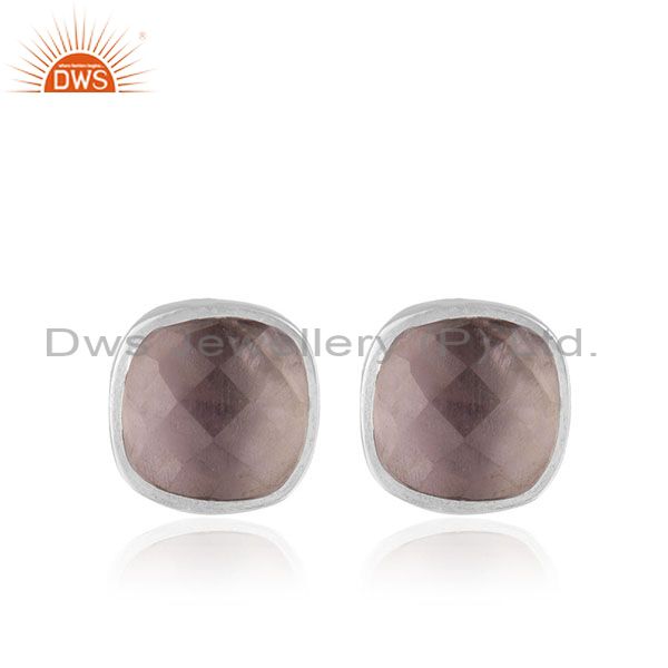 Amethyst Birthstone Solid 925 Silver Handmade Stud Earrings Wholesale Supplier