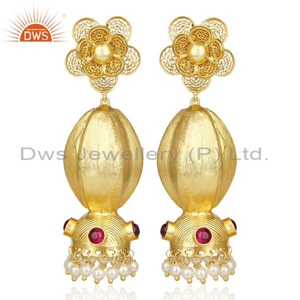 Classy Indian Jhumka Gold Plated Traditional Bollywood  Wholesale Earring