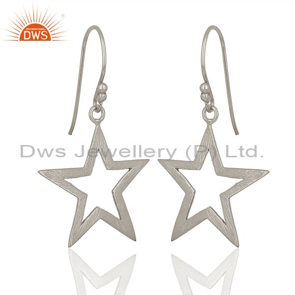 925 Sterling Fine Silver Star Design Girls Earring Jewelry Manufacture
