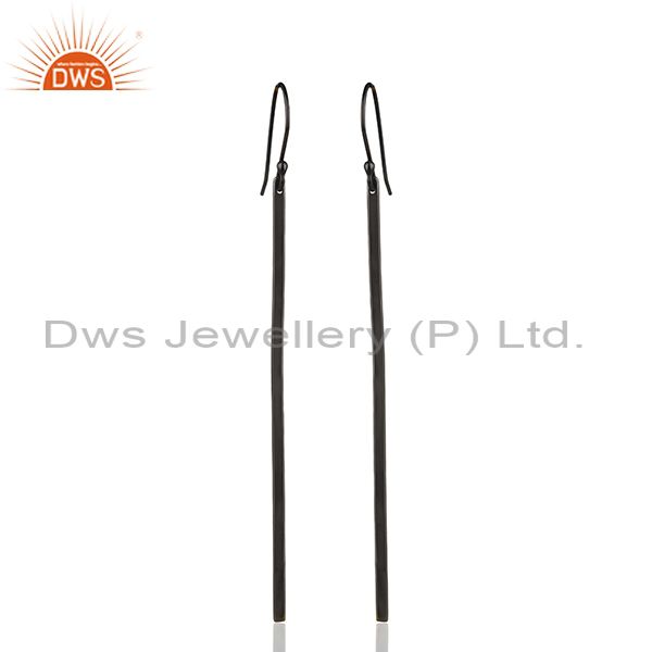 Black Rhodium Plated 925 Silver Womens Fashion Earrings Manufacturer