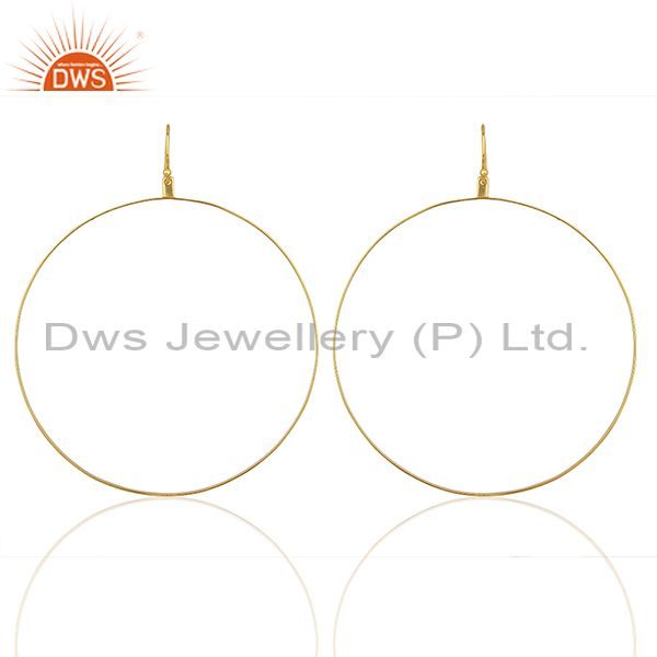 Gold Plated Circal Design Silver Girls Earring Jewelry Manufacturer