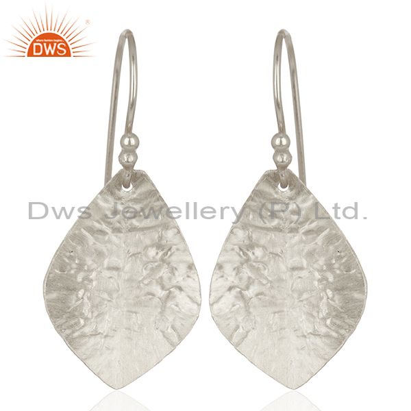 925 Sterling Fine Silver Textured Plain Silver Earrings Manufacturer