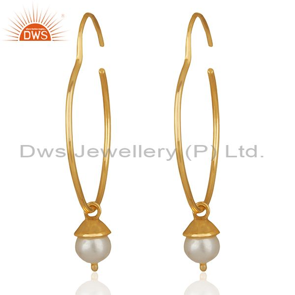 Handmade Gold Plated 925 Silver Pearl Gemstone Earrings Manufacturer