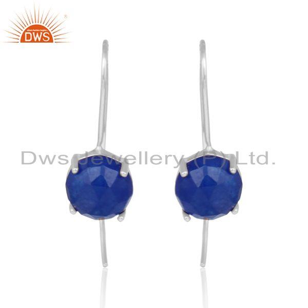 Designer handmade blue avanturine solid silver 925 earrings