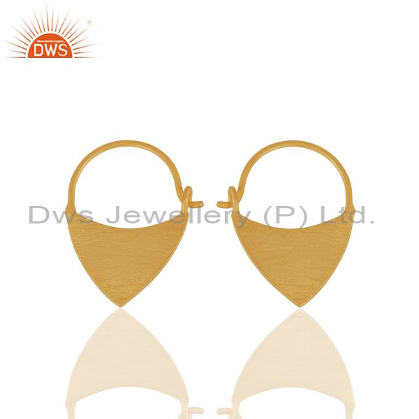 Solid Plain 925 Sterling Silver Gold Plated Handmade Earring Wholesale