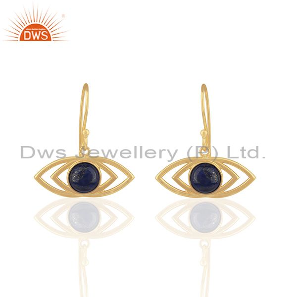 2017 New Designer 18k Gold Plated Evil Eye Design Silver Earring