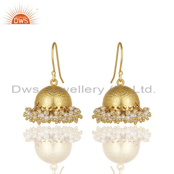Indian Handmade 925 Silver Natural Pearl Traditional Earrings Wholesale