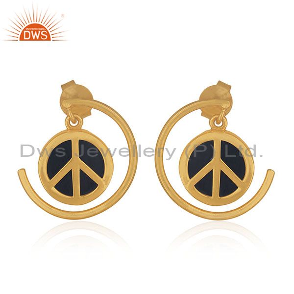 Customized Peace Charm 92.5 Sterling Silver Gemstone Earrings Manufacturer India