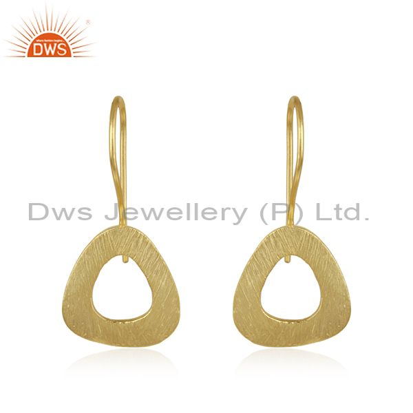 Gold Plated Designer Plain Silver Fashion Earrings Jewelry For Girls