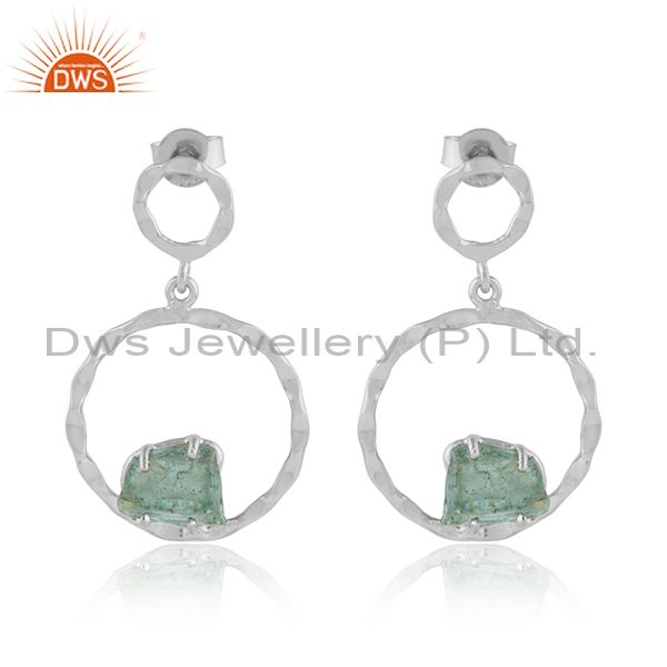 Apatite Gemstone 925 Sterling Silver Dangle Disc Earrings Jewelry