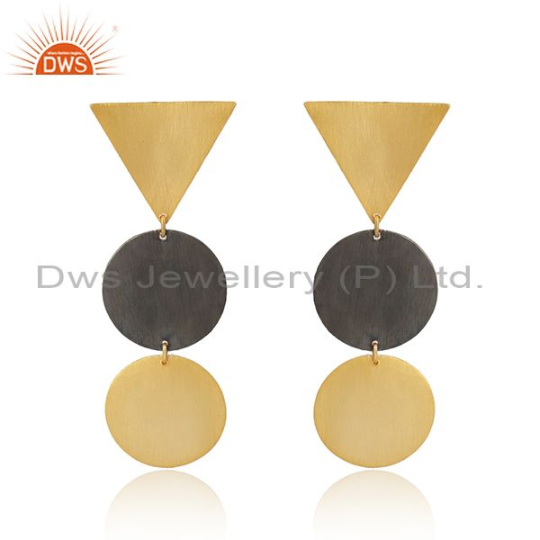 Handmade geometrice designer 925 plain silver dangle earrings