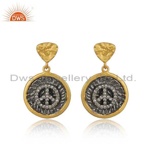 Cubic Zirconia Sterling Silver Gold Plated Tops