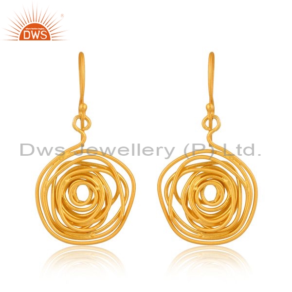 Sterling Silver Earrings With Unshaped Spiral Drop