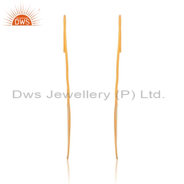 Sterling Silver Long Drop Earring With 18K Gold Plating