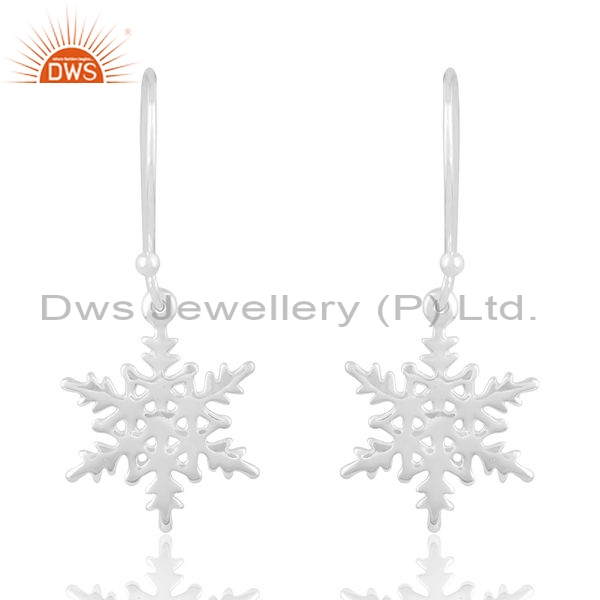 Sterling Silver Gold Drops With Snow Pattern Design