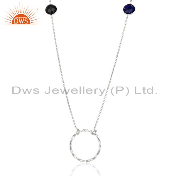 Handmade gemstone 925 sterling fine silver necklace jewelry supplier