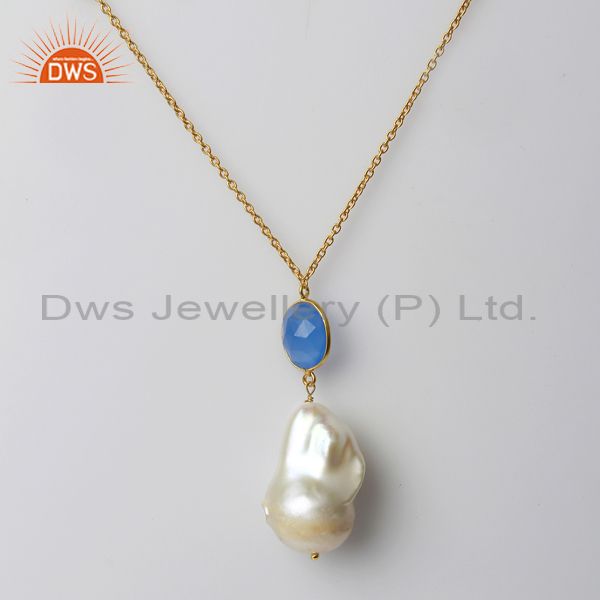 Freshwater pearl gemstone 925 silver necklace jewelry manufacturer