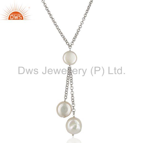 Natural white pearl 925 sterling silver chain pendant manufacturers