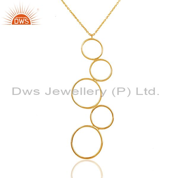Circle design 92.5 silver gold plated pendant jewelry manufacturer