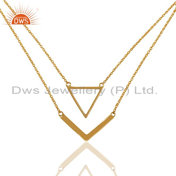 Handmade gold plated 925 silver chain necklace pendant wholesale