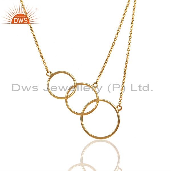 Solid 92.5 sterling silver gold plated girls necklace pendant supplier