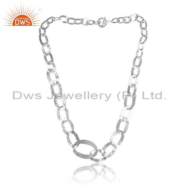 Handmade Fine 925 Silver Entwined Opera Necklace