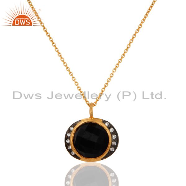 925 sterling silver natural black onyx gemstone pendant with chain necklace