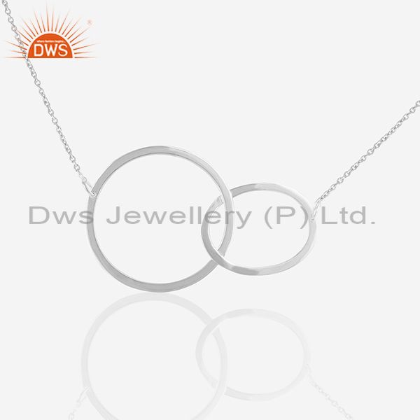 Multi circle 925 sterling plain silver chain pendant manufacturers