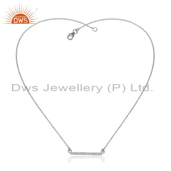 Silver Chain And Pendant With Cubic Zirconia Round Stone