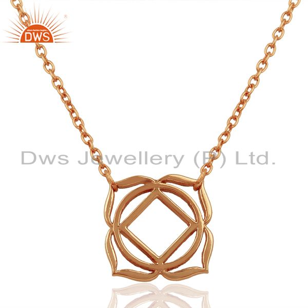 18k rose gold plated 925 sterling silver chain pendant necklace jewelry