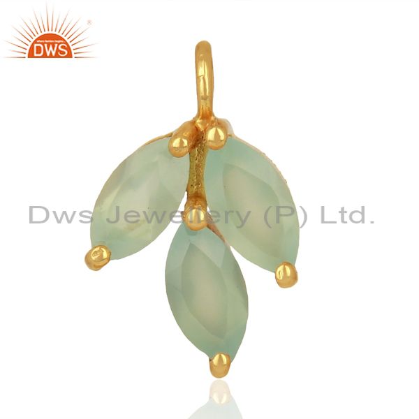 Aqua chalcedony gemstone pendant connector jewelry findings supplier