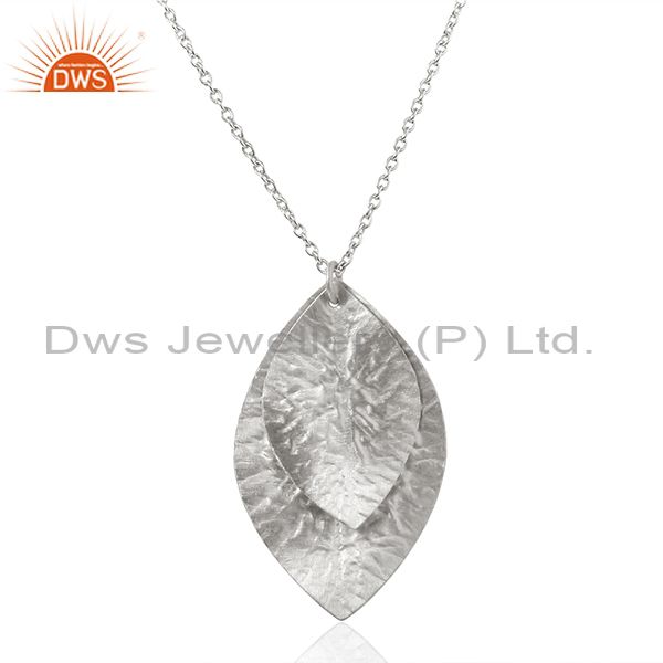 925 sterling fine silver leaf design girls chain pendant manufacturer