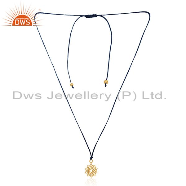 Designer yellow gold plated 925 sterling plain silver pendant supplier