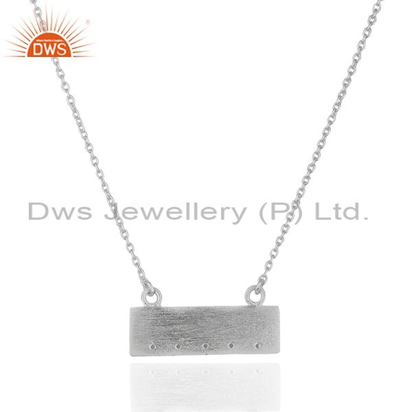 Handmade simple bar design 925 silver chain pendant wholesale