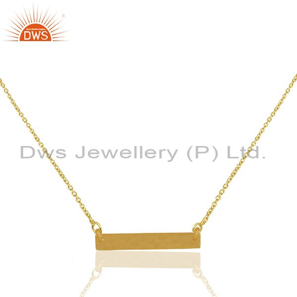 Genuine 925 sterling plain silver gold plated chain pendant wholesale
