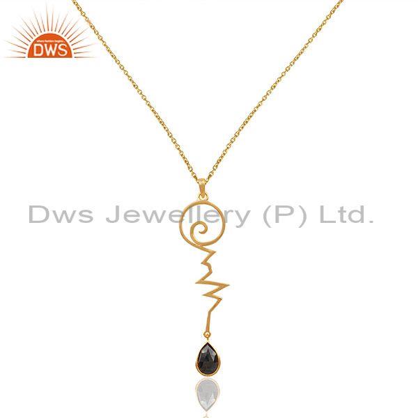 Hematite heartbeat gold plated designer silver wholesale pendent