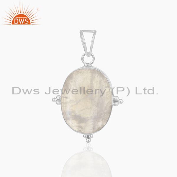 Rainbow moonstone 925 sterling silver customized pendant manufacturer from india