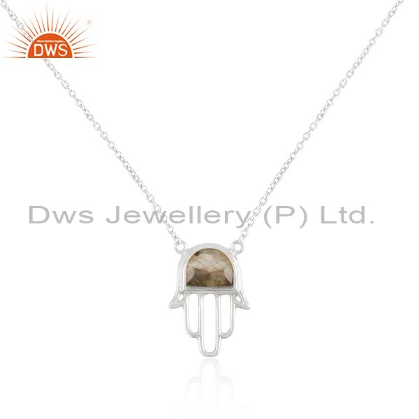 925 sterling silver labradorite gemstone hamsa hand pendant manufacturers