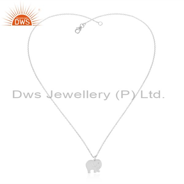 Designer sterling fine silver enchanting elephant chain pendant