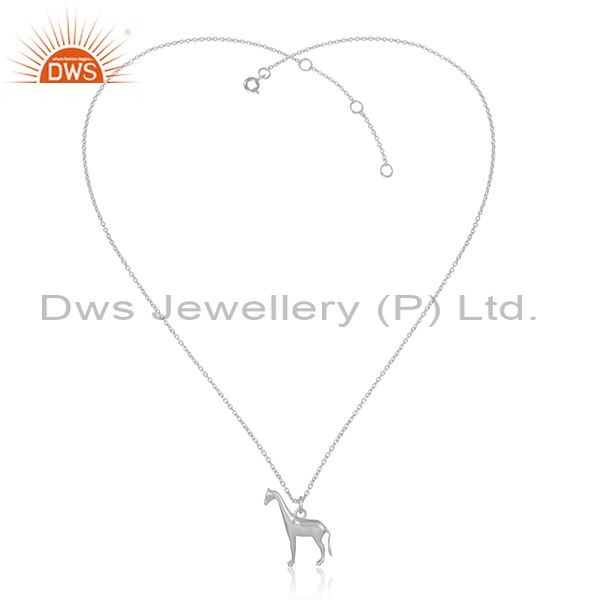 Designer giraffe charm sterling silver pendant