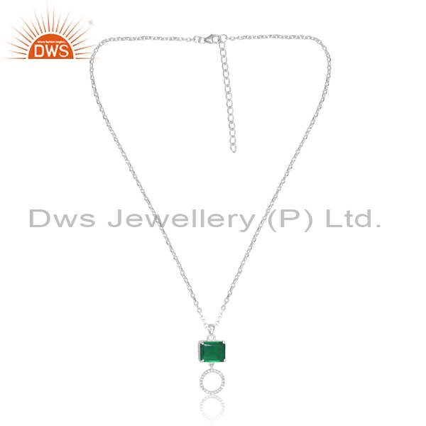 Gemstone Necklace: Doublet Zambian Emerald Quartz & CZ
