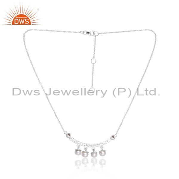 Stunning Crystal Quartz Necklace with Pearl Accent