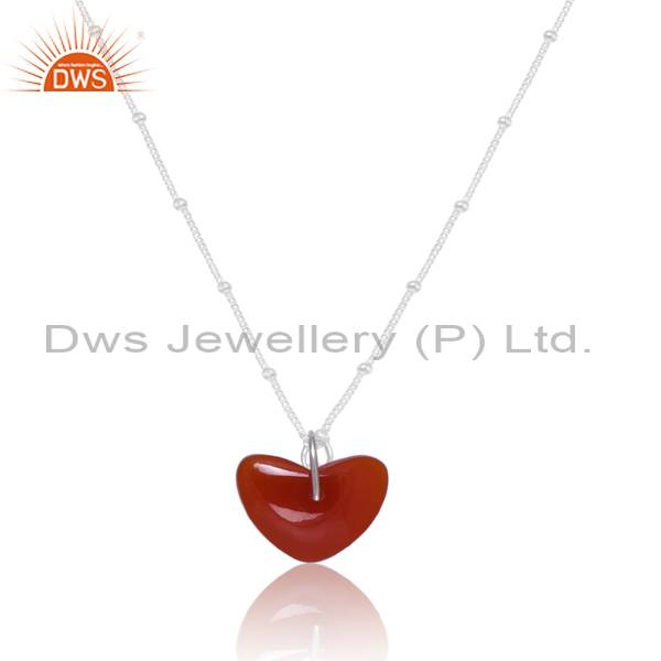 Stunning Red Onyx Heart Necklace – Perfect Symbol of Love