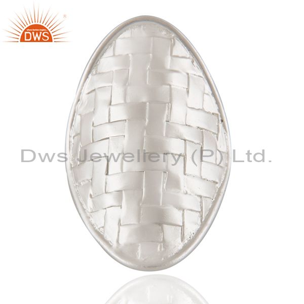 Handmade Modern Design Weave Net 925 Solid Sterling Silver Ring Jewelry