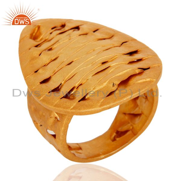 Handcrafted .925 Sterling Silver Weave Design Ring With 18 K Gold Plated