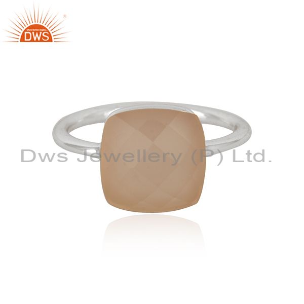 Rose Chalcedony Gemstone Handmade Sterling Silver Ring Manufacturers